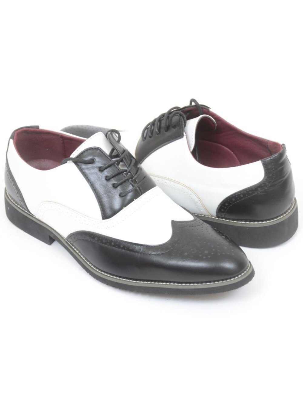 Wing-Tip Men's 11.5 (EUR 45) Dress Shoes Two-Tone Vegan Leather Business Oxford